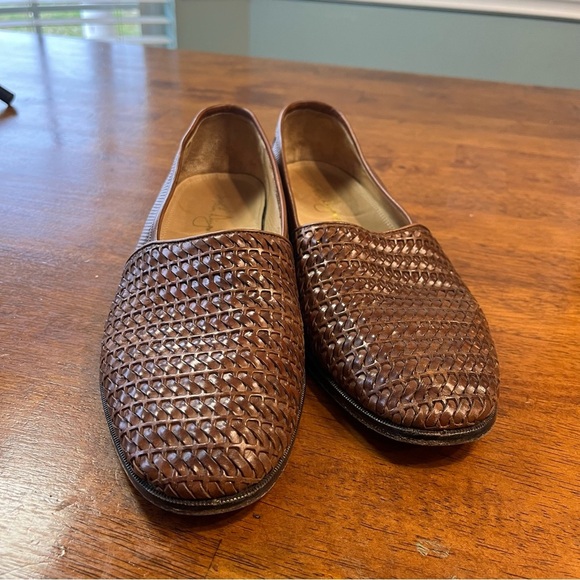 Martin Dingman men’s Made in Italy brown leather woven loafers size 11 - Picture 4 of 11